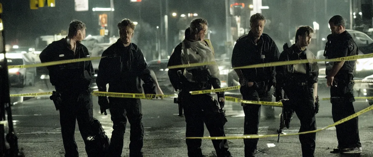 Prompt: crime scene investigation, movie still, by david fincher