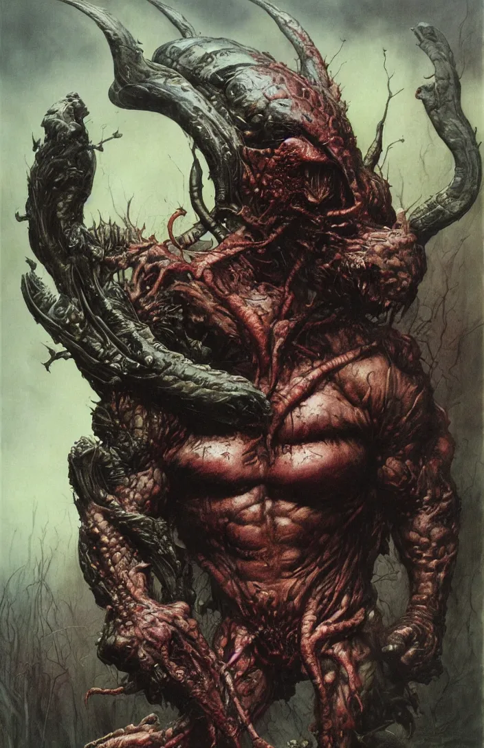 Image similar to the predator in the style of wayne barlowe, gustav moreau, goward, bussiere, roberto ferri, santiago caruso, luis ricardo falero, frazetta, boris vallejo