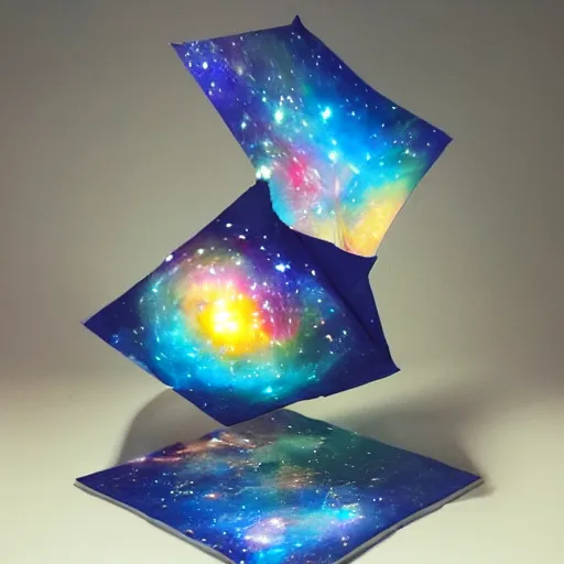 Image similar to origami galaxy, ultra realistic, studio shot, dramatic lighting