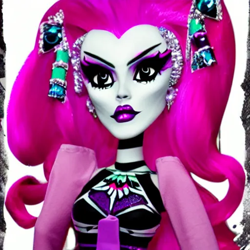 Prompt: jeffree star as a monster high character
