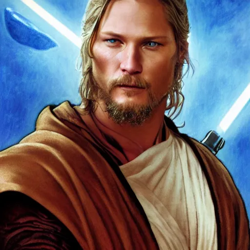 Image similar to Portrait of Travis Fimmel as a sith lord from star wars, full length shot, shining, 8k highly detailed, sharp focus, illustration, art by artgerm, mucha, bouguereau