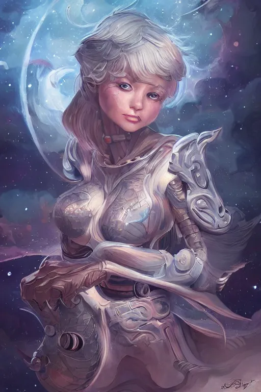 Prompt: space battle, anatomy, cute, fantasy, intricate, elegant, highly detailed, digital painting, 4 k, hdr, concept art, smooth, sharp focus, illustration, art by artgerm