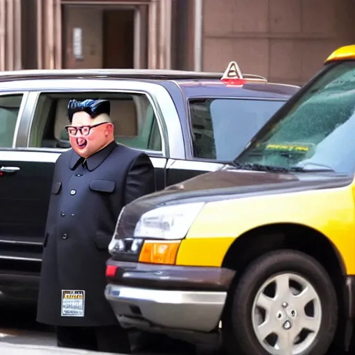 Image similar to kim jong un as a taxi driver in new york