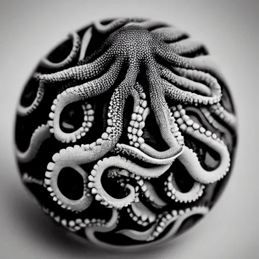 Image similar to octopus wrestling with a sphere, sphere is earth, 5 5 mm