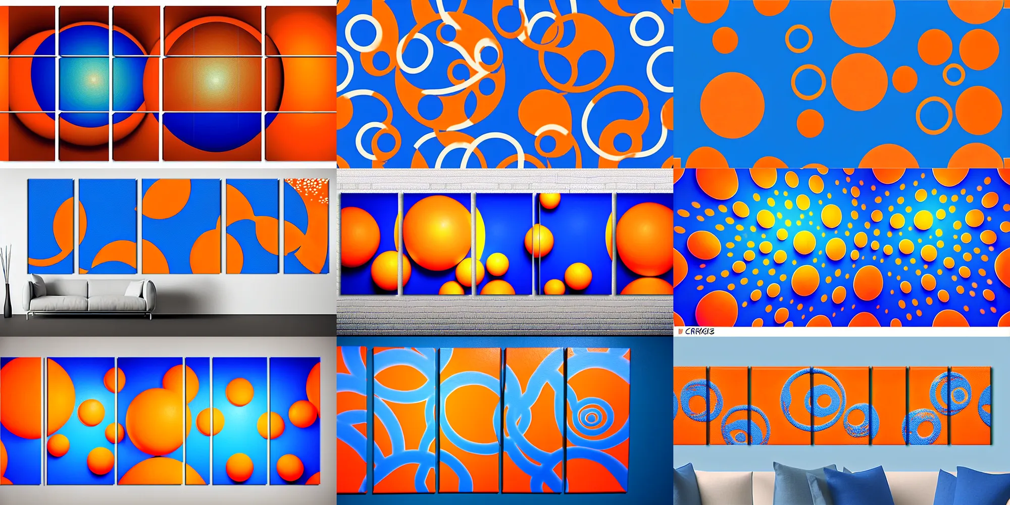 Triptych Canvas Acrylic Aerosol Seamless Pattern Large Stable 