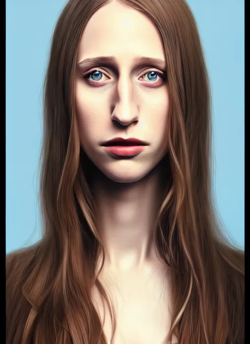 Image similar to full body gorgeous Taissa Farmiga, realistic character concept, full body pose, autumn, shorter neck, illustration, symmetrical eyes and body, cinematic lighting, detailed realistic symmetrical eyes, artgerm, Joshua Middleton, single face, insanely detailed and intricate, beautiful