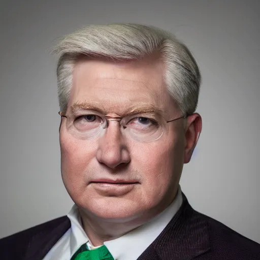 Image similar to augustus aloysius corporate portrait, senior sales marketing acquisitions ceo executive vp, purple green color scheme, professional studio lighting, hyperreal detailed lifelike facial features, corporate portraiture photographed by david lynch