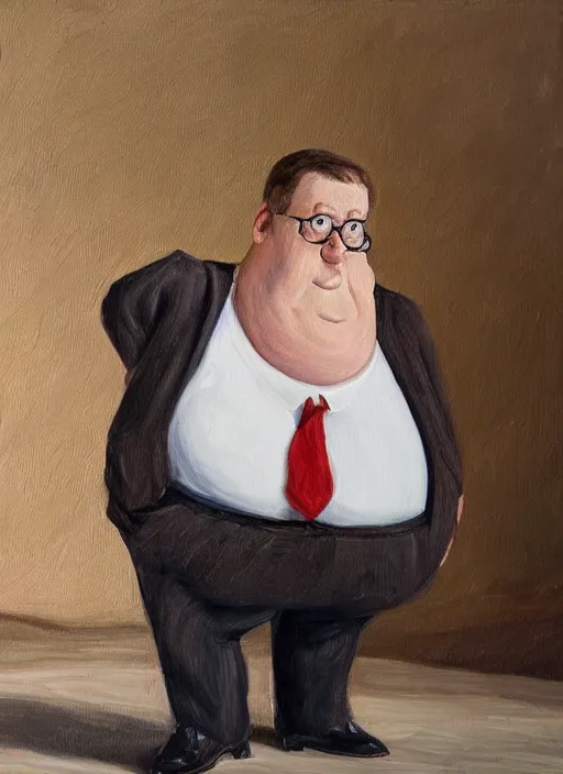 Image similar to Real life Peter Griffin, painted by Lucian Freud, highly detailed, 8k