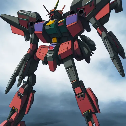 Image similar to a gundam mech shaped like a praying mantis, anime, 4 k