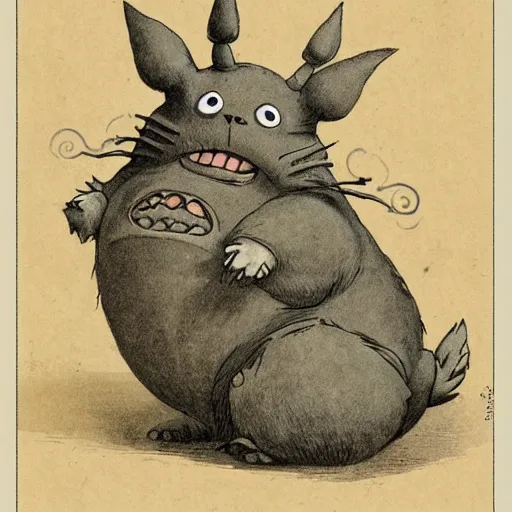 Image similar to front view of a demonic totoro with compound eyes, symmetrical, by jean - baptiste monge!!!!!!!!!!!!!!!!!!!!!!!!!!!