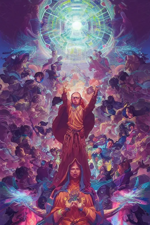 Prompt: council of ascended masters by artgerm, tooth wu, dan mumford, beeple, wlop, rossdraws, james jean, marc simonetti, artstation giuseppe dangelico pino and michael garmash and rob rey and greg manchess and huang guangjian and makoto shinkai