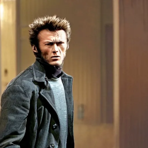 Prompt: high quality, extremely detailed photograph of young clint eastwood as wolverine, directed by matthew vaughn, 2 0 1 2