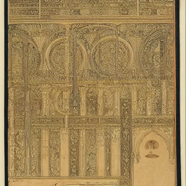 Image similar to detailed, intricate technical drawings on parchment from 1 8 4 0, accented with color, with labels and notes, for a beautiful, symmetric, art deco plotter printer, by ron cobb and alphonse mucha