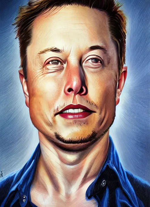 Image similar to ( ( ( portrait of elon musk ) ) ) by ed binkley, spacex, mars mission,