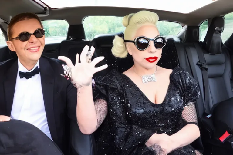 Image similar to lady gaga and judy garland carpool karaoke