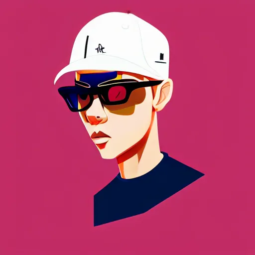 Image similar to 2 d character design, male rapper, vector art, digital art, portrait, 4 k, 8 k, sharp focus, smooth, illustration, concept art, music artist