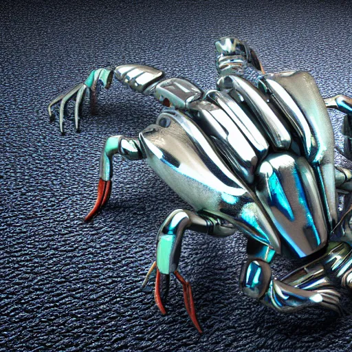 Prompt: ! dream an extremely high quality 8 k 3 d render of a metallic cyberpunk neon crayfish with polished, highly reflective, highly detailed, clean, sharp, crisp clean shapes, cast glass, brushed metal, symmetry, mercury, chrome, obsidian, highly detailed, high detail, very aesthetically pleasing