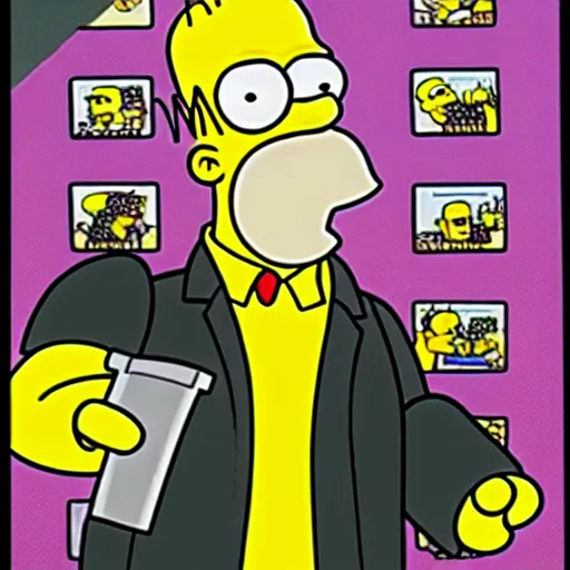 Image similar to homer simpson in a gta v cover art by stephen bliss