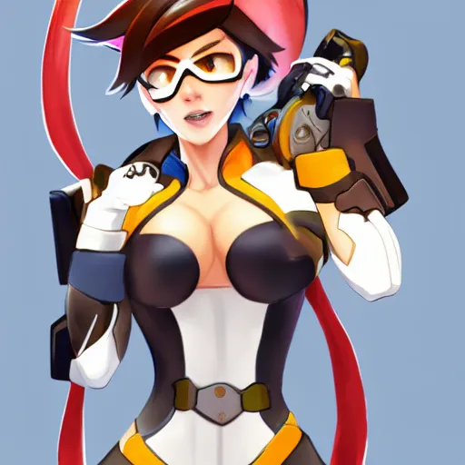 Image similar to b usty tracer from overwatch r 3 4 h entai n s fw p orn p ussy trending on pixiv