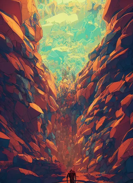 Image similar to abstract art with a theme on mineral rocks. sharp focus, cinematic pose, cinematic lighting, unreal engine render. art by josan gonzales and moebius and deathburger.