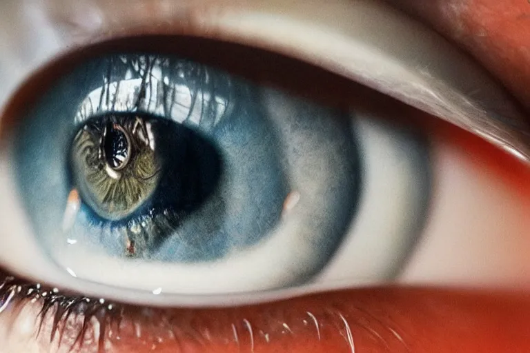 Prompt: A hyper-realistic and incredibly detailed image of a human eye, by Arman Matin, Trending on artstation, 8k quality, award-winning artwork