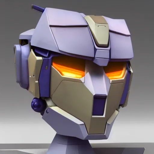 Image similar to hyperrealistic 3 d render of a bust of a gundam created by yuuki morita and ludvig holmen, brilliantly colored, octane render, 3 d animated, unreal engine 5, volumetric lighting, hdr, cinematic atmosphere, smooth surface, 8 k