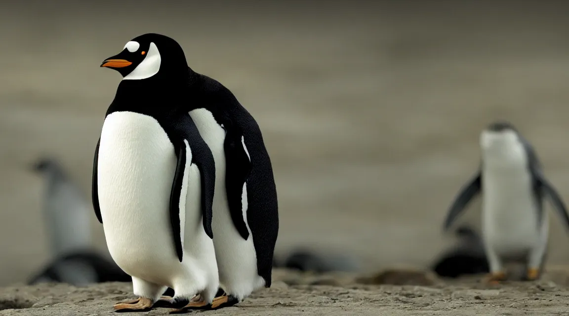 Image similar to Linux Tux penguin wallpaper photo taked by Annie Leibovitz