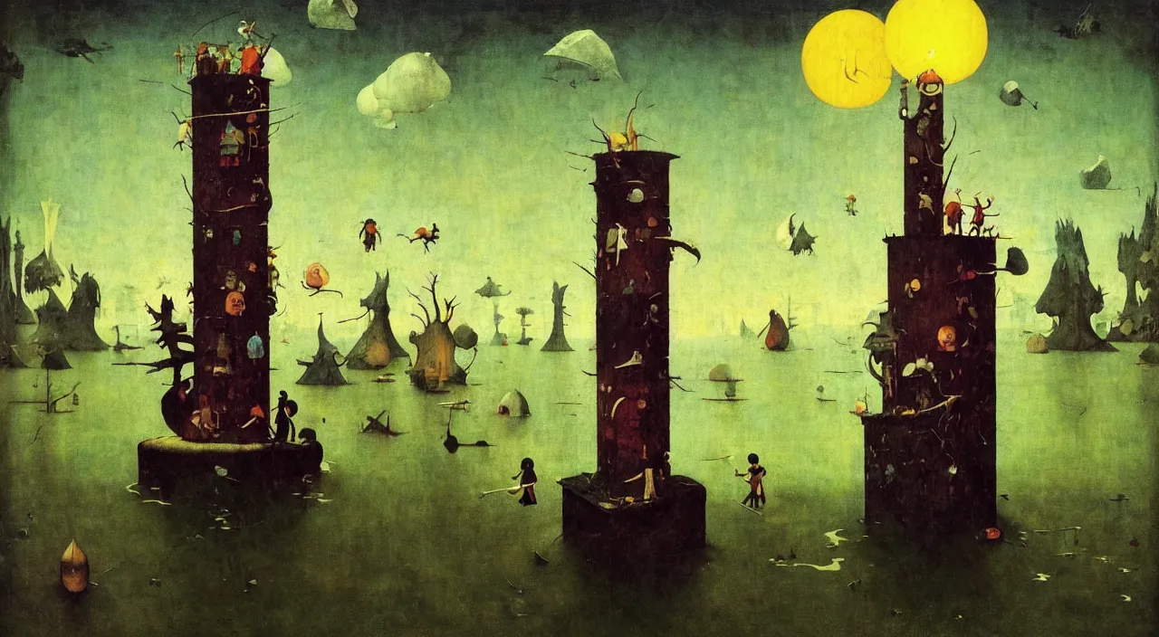 Prompt: single flooded simple!! doll tower totem!! pole, very coherent and colorful high contrast masterpiece by norman rockwell franz sedlacek hieronymus bosch dean ellis simon stalenhag rene magritte gediminas pranckevicius, dark shadows, sunny day, hard lighting