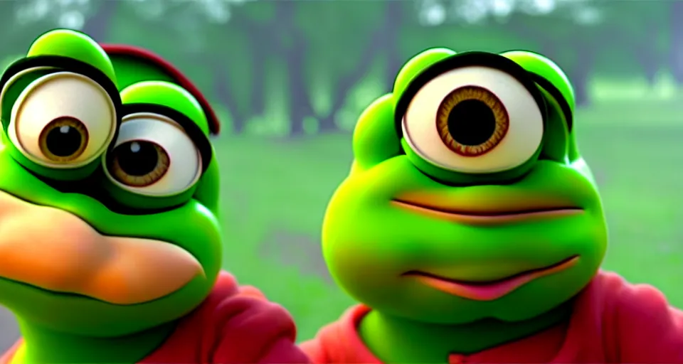 Image similar to frame from pepe 3d movie