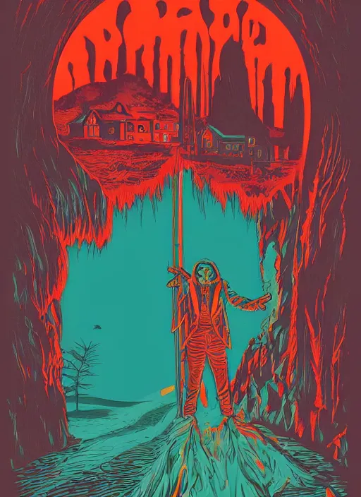 Prompt: Creepshow (1982) movie poster, Kilian Eng, Dan Mumford, detailed