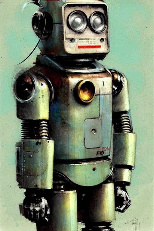 Prompt: ( ( ( ( ( 1 9 5 0 s retro future android robot mechanic. muted colors., ) ) ) ) ) by jean - baptiste monge,!!!!!!!!!!!!!!!!!!!!!!!!!