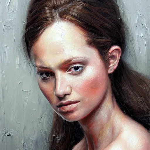 Prompt: beautiful detailed woman portrait, painting by lionel smit