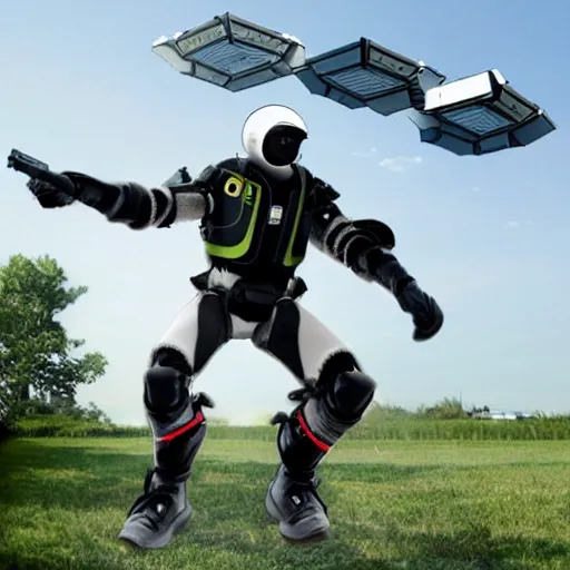 Image similar to a futuristic swat exosuit