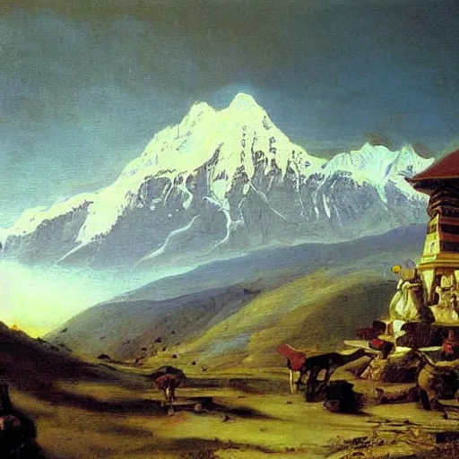 Prompt: nepal painting by diego velazquez