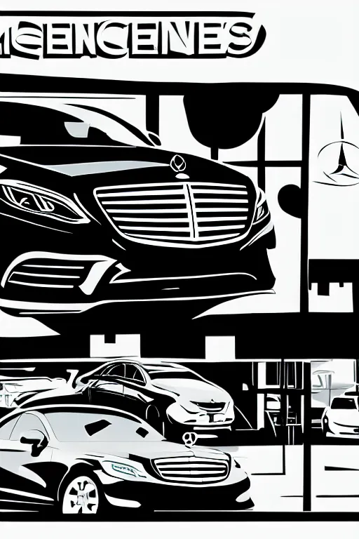 Image similar to advertising illustration for mercedes