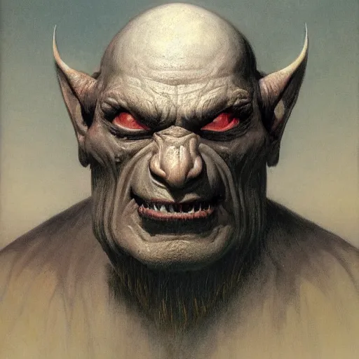 Prompt: an orc, portrait, by thomas cole and wayne barlowe,