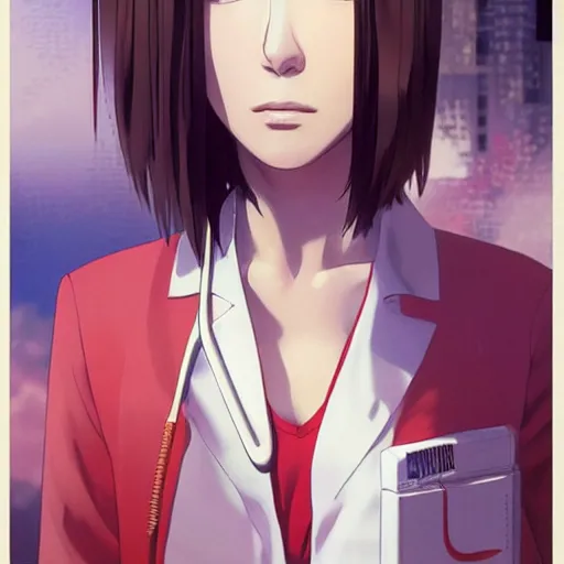 Image similar to manga girl in a white medical uniform with nasty red blisters all over her face, fine - face, olivia wilde, realistic shaded perfect face, fine details. anime. realistic shaded lighting poster by ilya kuvshinov katsuhiro otomo ghost - in - the - shell, magali villeneuve, artgerm, jeremy lipkin and michael garmash and rob rey