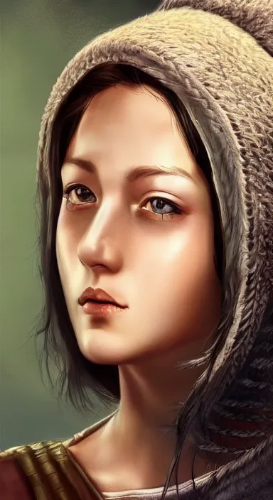 Prompt: highly detailed realistic portrait of a beautiful female character designs