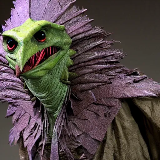 Prompt: evil skeksis from the dark crystal