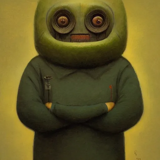 Image similar to a portrait of a character by shaun tan