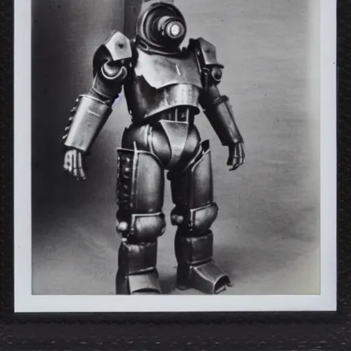 Image similar to polaroid of t-51b power armor by Tarkovsky