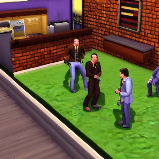 Image similar to quentin tarantino in the video game sims