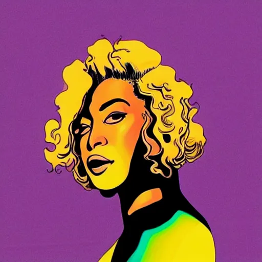 Image similar to “ beyonce retro minimalist portrait by jean giraud, moebius starwatcher comic, 8 k ”