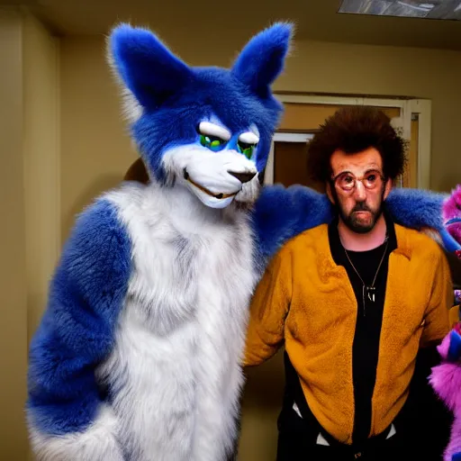 Image similar to The furry convention, trapped with Kramer.