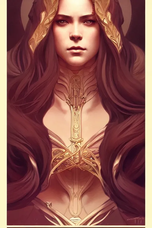 Image similar to symmetry!! intense fanart of alizee as acotar protagonist, intricate, elegant, highly detailed, my rendition, digital painting, artstation, concept art, smooth, sharp focus, illustration, art by artgerm and greg rutkowski and alphonse mucha