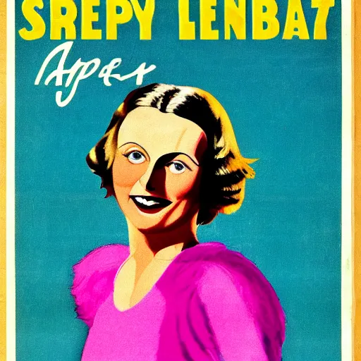 Image similar to a 1 9 2 8 colorful poster. happy, healthy, smiling, sporty, glowing greta garbo in athletic wear.