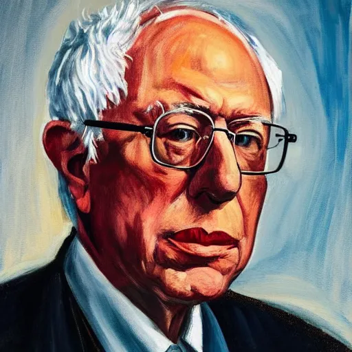 Prompt: a portrait of Bernie Sanders, in the style of a Pablo Picasso painting, soft features, 4k