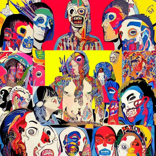 Image similar to taliban punk and rock and roll. pop art style images. symmetrical anatomy. ornate. without duplication of images. digital painting. confident posse. concept art. beautiful detailed. artstation.. sharp focus. ilustration art by mel ramos and peter blake and ed ruscha and peter max and takashi murakami