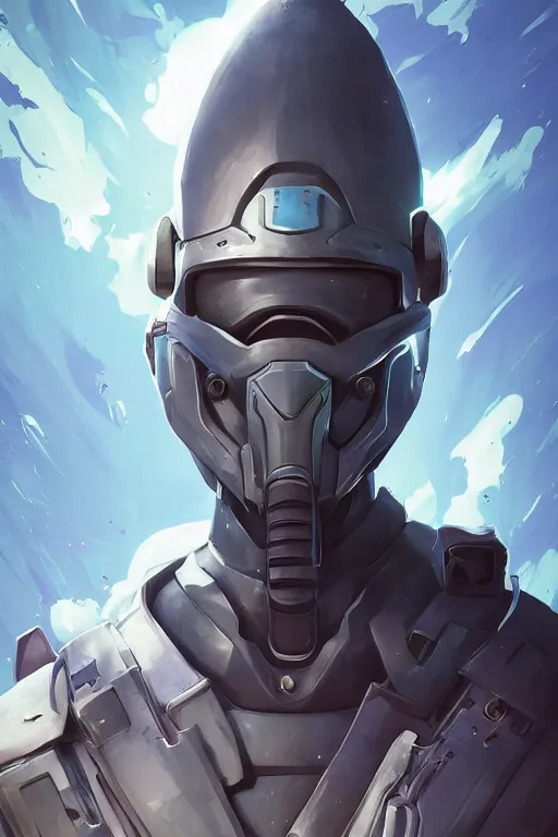 Image similar to epic mask helmet robot ninja portrait stylized as fornite style game design fanart by concept artist gervasio canda, behance hd by jesper ejsing, by rhads, makoto shinkai and lois van baarle, ilya kuvshinov, rossdraws global illumination radiating a glowing aura global illumination ray tracing hdr render in unreal engine 5