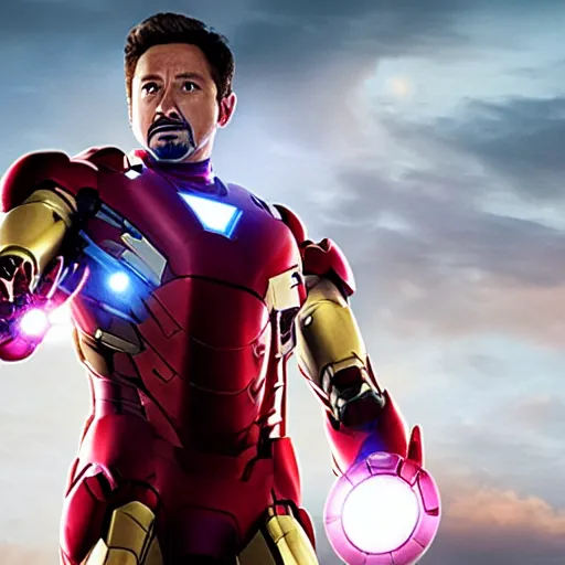 Image similar to film still of Joseph Gordon Levitt as iron man in new avengers film, 4k